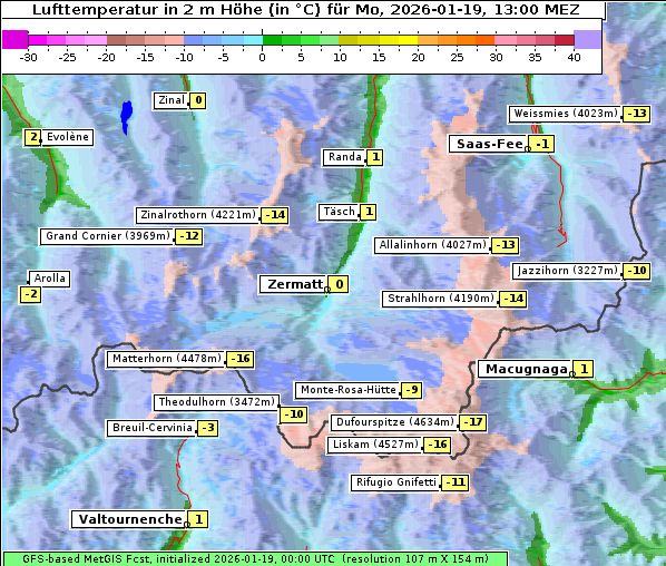 Temperatur, 19. 1. 2026