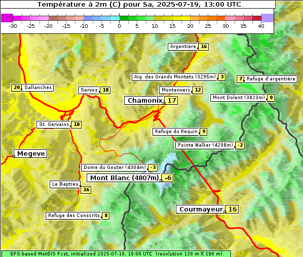 Temperatur, 19. 7. 2025
