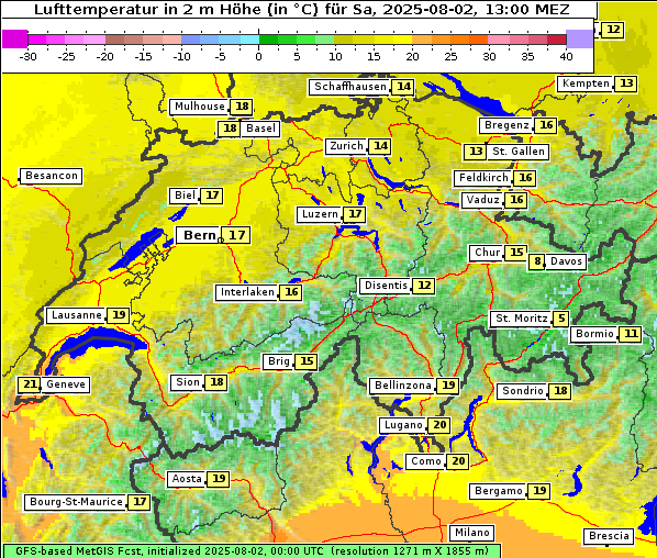 Temperatur, 2. 8. 2025