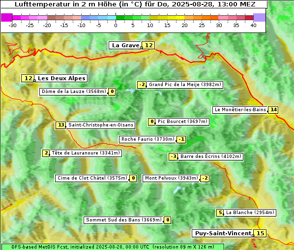 Temperatur, 28. 8. 2025