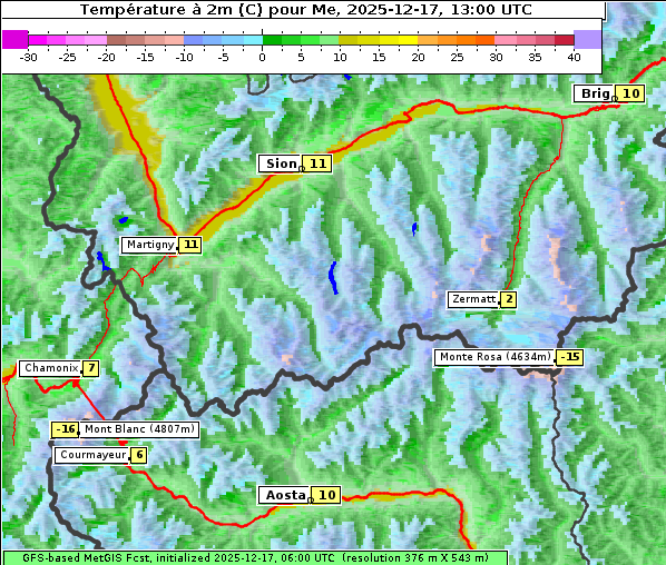Temperatur, 17. 12. 2025