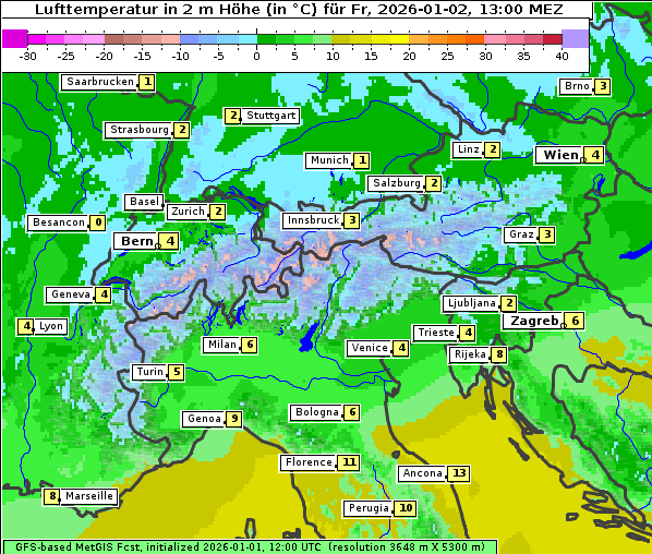 Temperatur, 2. 1. 2026