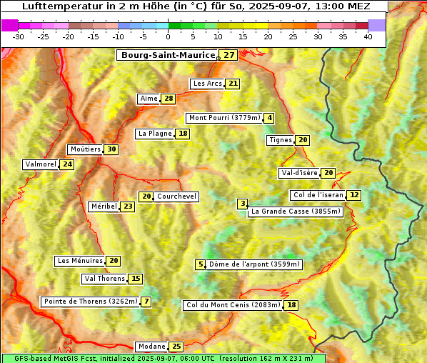 Temperatur, 7. 9. 2025