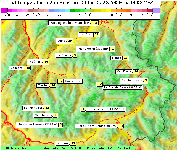 Temperatur, 16. 9. 2025