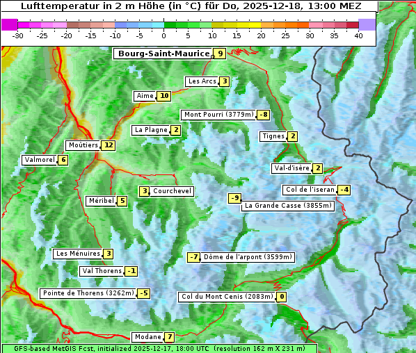 Temperatur, 18. 12. 2025