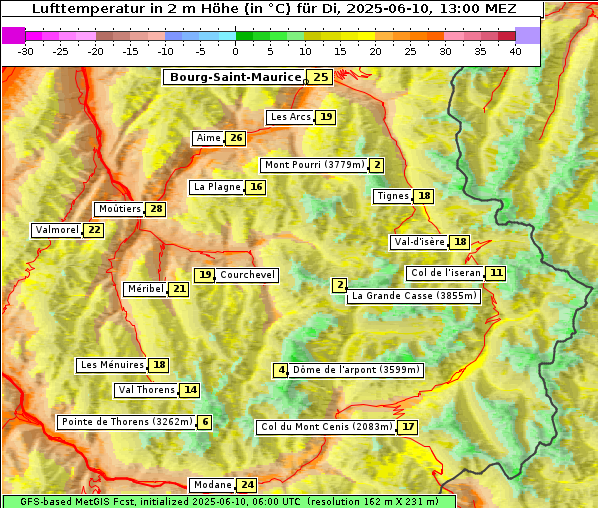 Temperatur, 10. 6. 2025