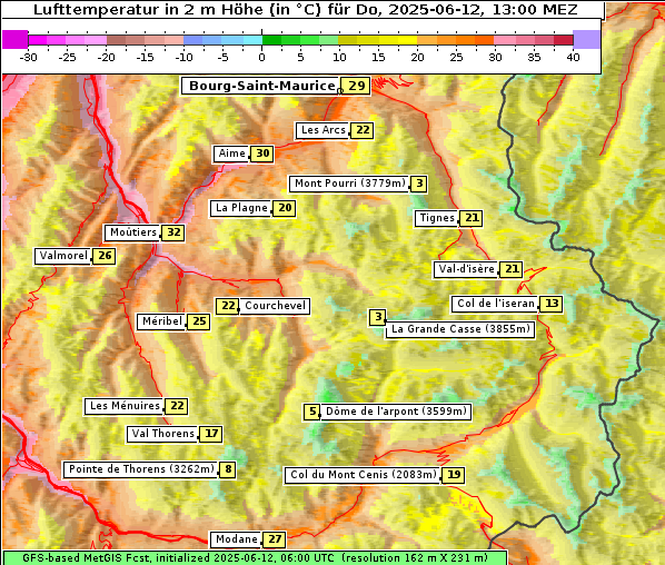 Temperatur, 12. 6. 2025