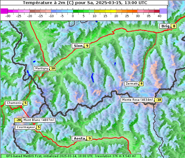 Temperatur, 15. 3. 2025