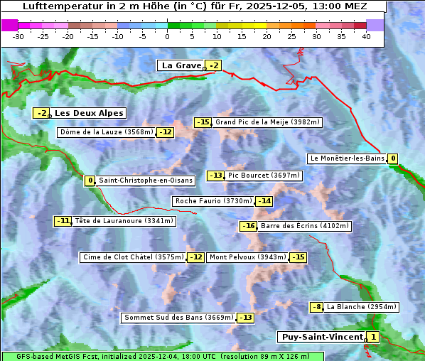 Temperatur, 5. 12. 2025