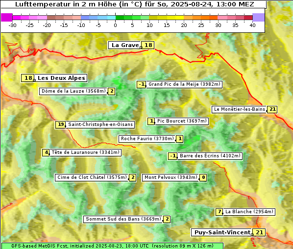 Temperatur, 24. 8. 2025