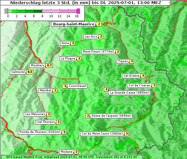 Niederschlag, 1. 7. 2025