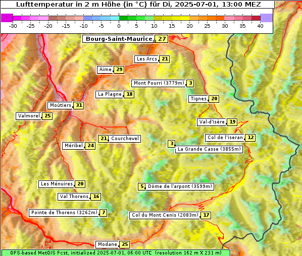 Temperatur, 1. 7. 2025
