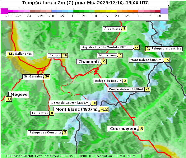 Temperatur, 10. 12. 2025