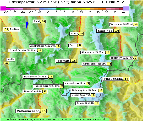 Temperatur, 14. 9. 2025