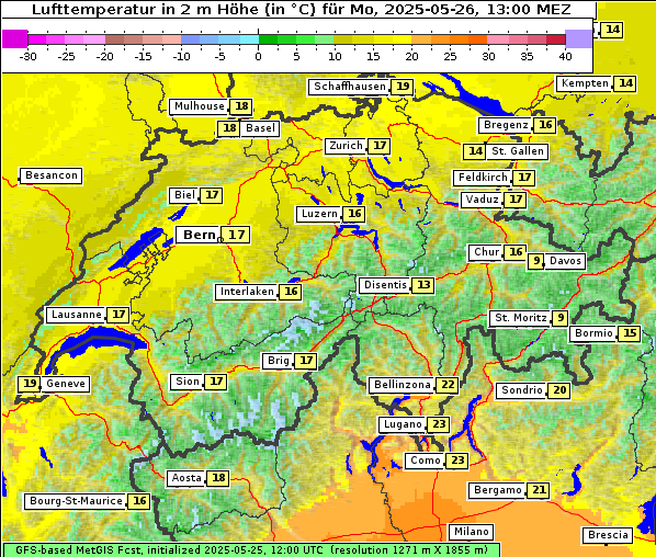 Temperatur, 26. 5. 2025
