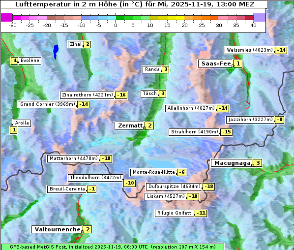 Temperatur, 19. 11. 2025