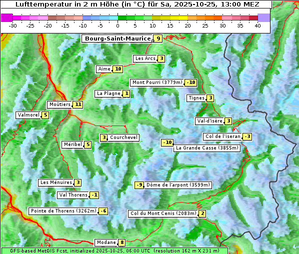 Temperatur, 25. 10. 2025