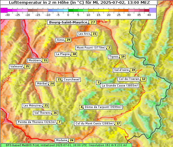 Temperatur, 2. 7. 2025