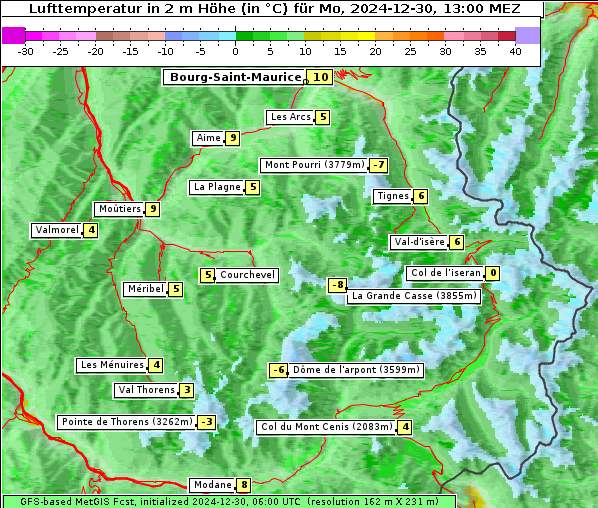 Temperatur, 30. 12. 2024