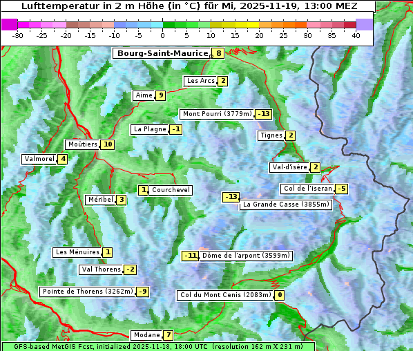 Temperatur, 19. 11. 2025
