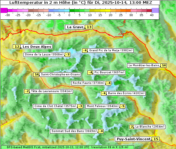 Temperatur, 14. 10. 2025