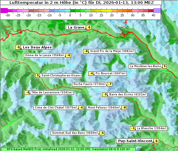 Temperatur, 13. 1. 2026