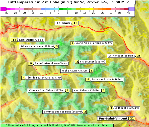 Temperatur, 24. 8. 2025
