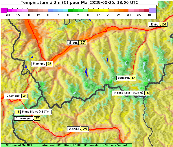 Temperatur, 26. 8. 2025