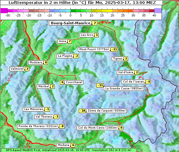 Temperatur, 17. 3. 2025