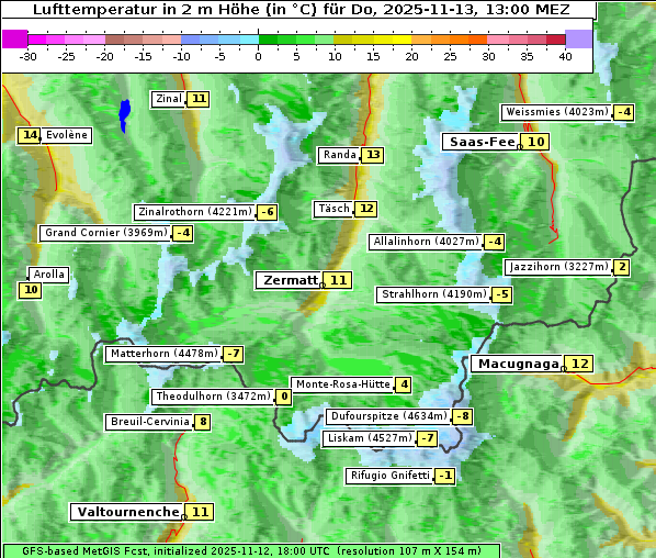 Temperatur, 13. 11. 2025