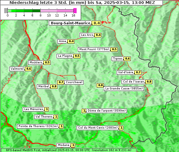 Niederschlag, 15. 3. 2025