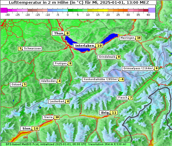 Temperatur, 1. 1. 2025