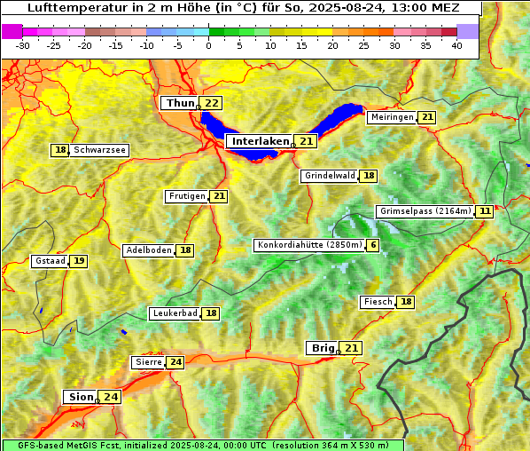 Temperatur, 24. 8. 2025