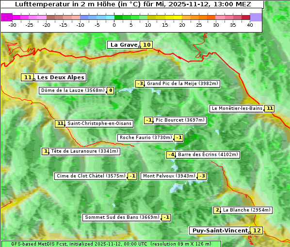 Temperatur, 12. 11. 2025