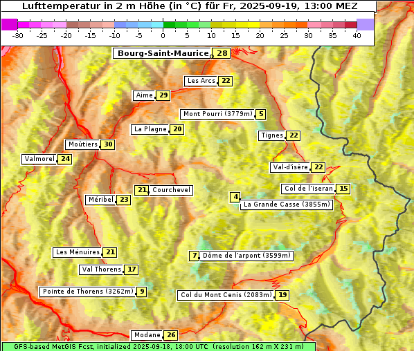 Temperatur, 19. 9. 2025