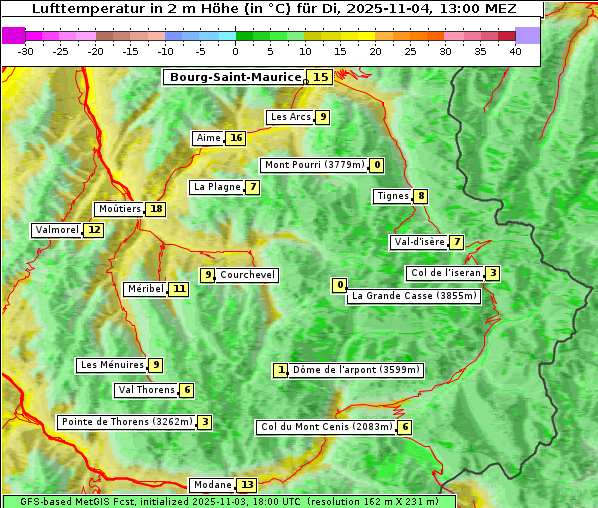 Temperatur, 4. 11. 2025