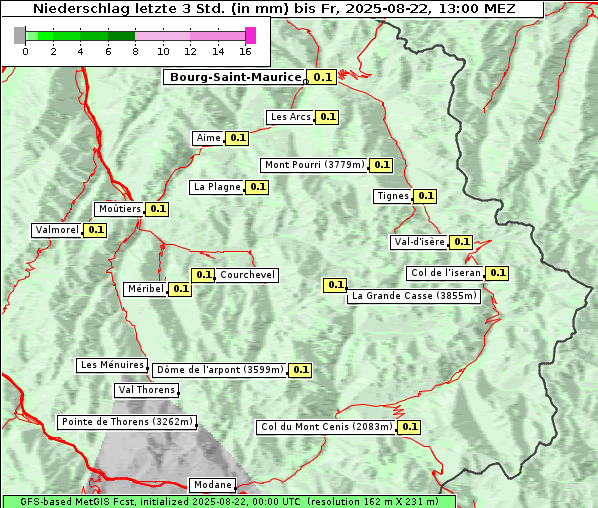 Niederschlag, 22. 8. 2025