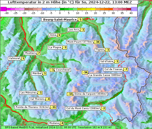 Temperatur, 22. 12. 2024