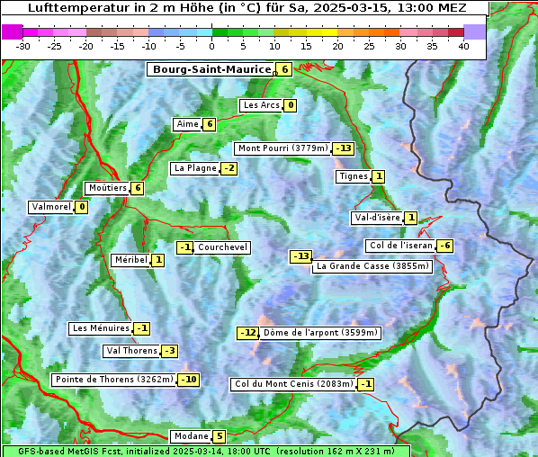 Temperatur, 15. 3. 2025