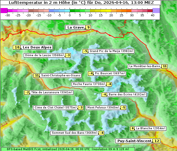 Temperatur, 16. 4. 2026