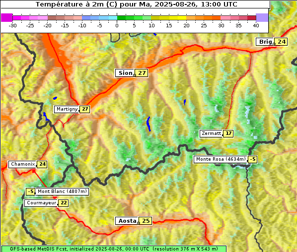 Temperatur, 26. 8. 2025
