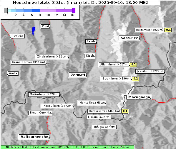 Neuschnee, 16. 9. 2025