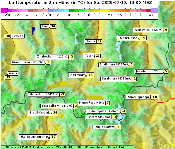 Temperatur, 19. 7. 2025