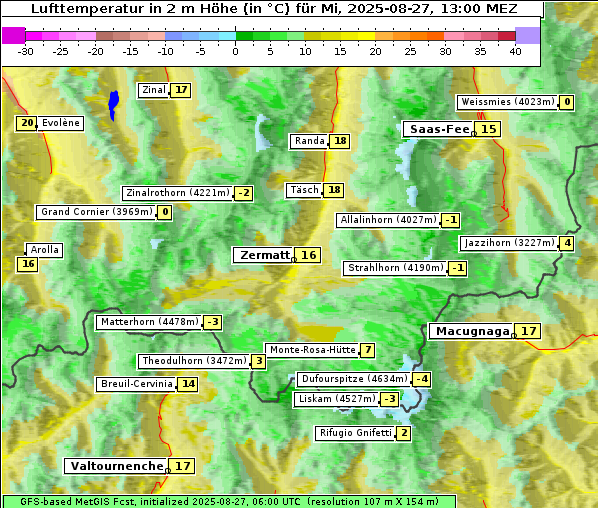 Temperatur, 27. 8. 2025