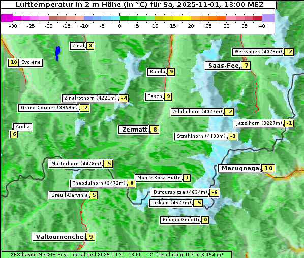 Temperatur, 1. 11. 2025