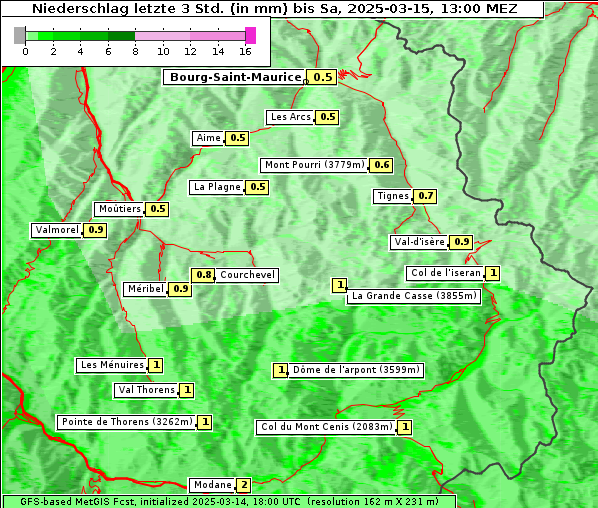 Niederschlag, 15. 3. 2025