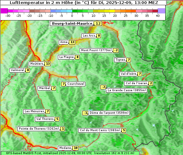 Temperatur, 9. 12. 2025