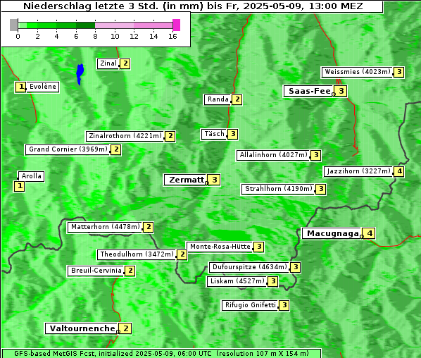 Niederschlag, 9. 5. 2025