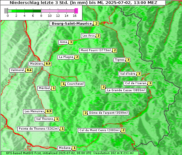 Niederschlag, 2. 7. 2025