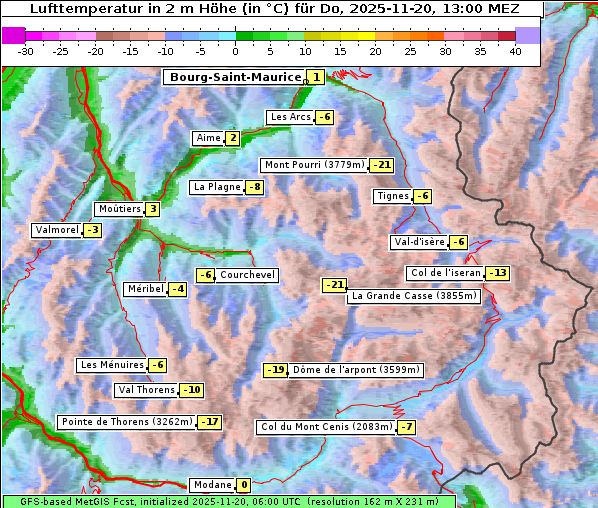 Temperatur, 20. 11. 2025